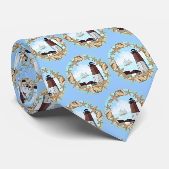 Gravata Point Judith Lighthouse tie (Rolled)
