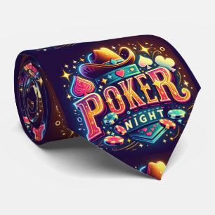 Gravata Poker Night Text E Cowboy Hat