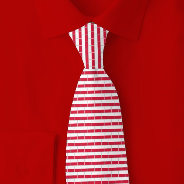 Gravata Poland Flag Brick Pattern (Criador carregado)