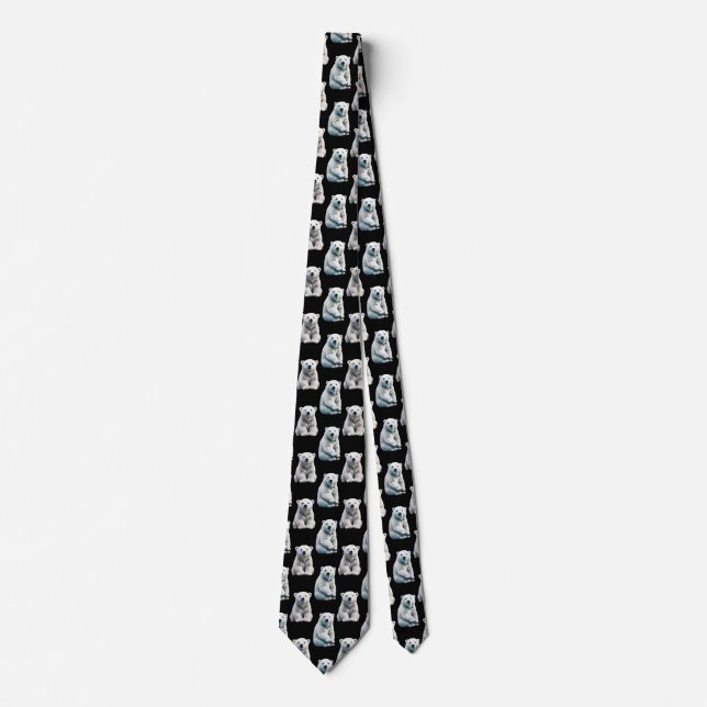 Gravata Polar Bear Animal Pattern Design (Frente)