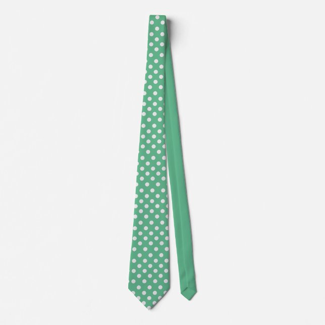 Gravata Polka dots mint green (Frente)