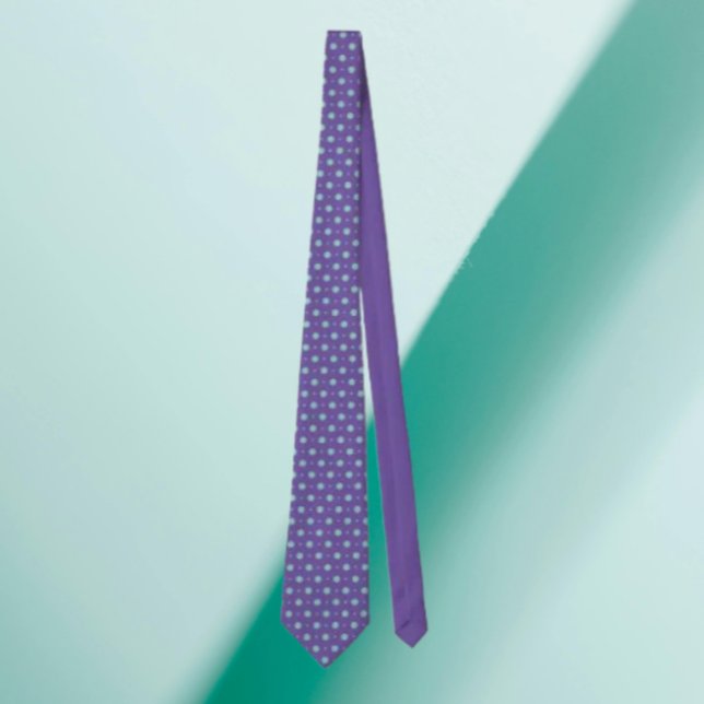Gravata Polka Pop – Pontos Teal em Roxo (Criador carregado)