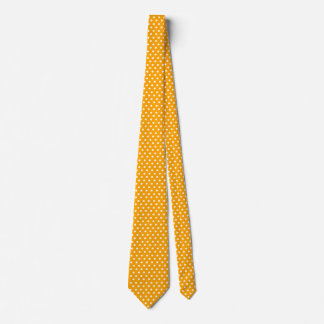 Gravata Polkadots Brancos Elegante Barato Laranja Médio