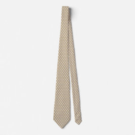Gravata Polkadots brancos Khaki Brown Tie Barato Elegante