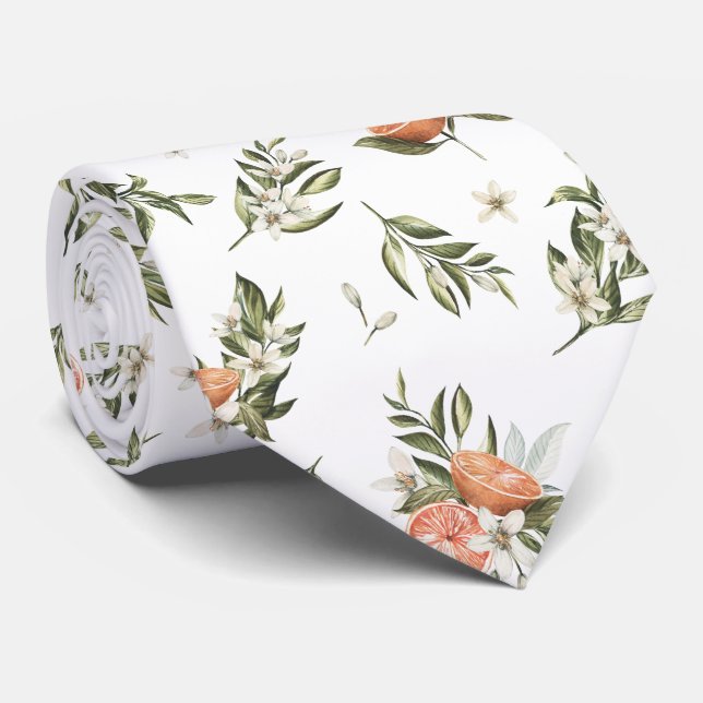 Gravata Pomar de Citrus| Tangerina Botânica (Rolled)