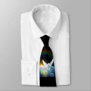 Gravata Pomba do Espírito Santo da paz sobre a terra com