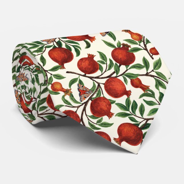 Gravata Pomegranatos e Bella Moths em branco (Rolled)