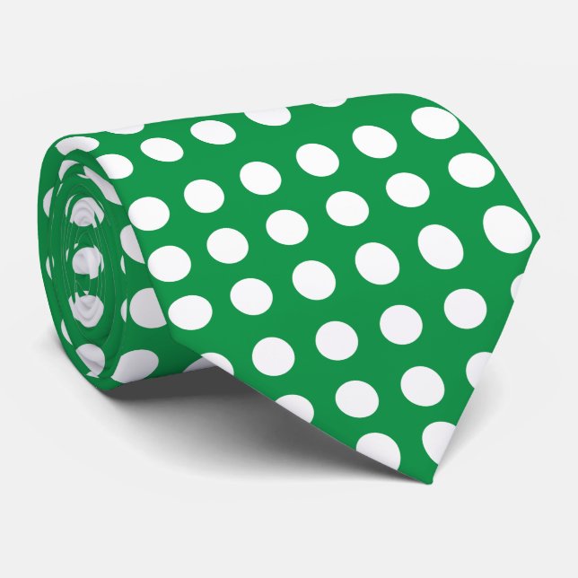 Gravata Ponto Verde Branco Vintage Retro (Rolled)