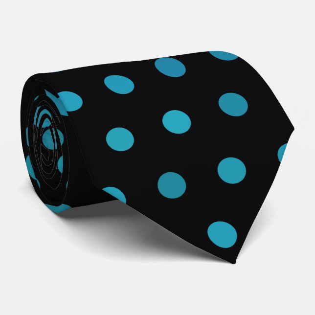 Gravata Pontos Azuis Turquesa (Rolled)