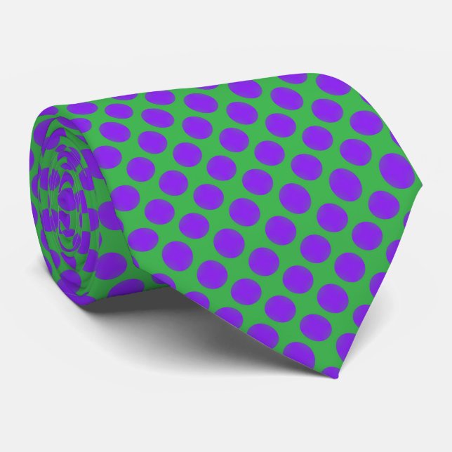 Gravata Pontos Bolha Verde Roxo (Rolled)