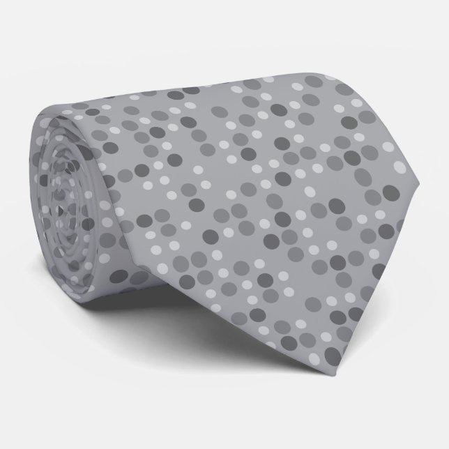 Gravata Pontos Cinza Polka (Rolled)