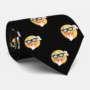 Gravata Pontos Dourados Modernos, Face Emoji