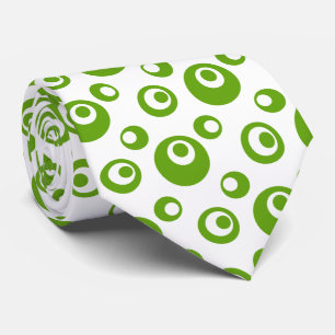 Gravata Pontos Verdes Elegantes Em Fundo Branco