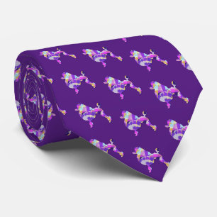 Gravata Poodle French Cut Silhueta de Cachorro Roxo Escuro