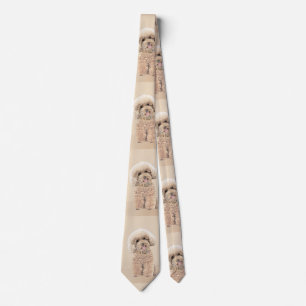 Gravata Poodle Miniature Toy Apricot Cream Brown Dog Art