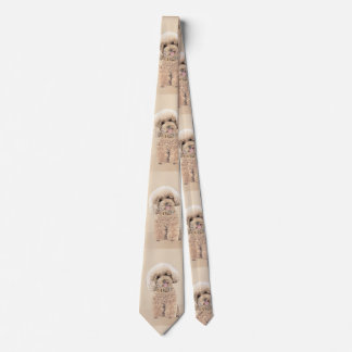 Gravata Poodle Miniature Toy Apricot Cream Brown Dog Art