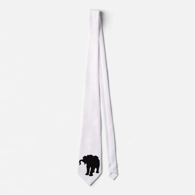Gravata Pop Art Elephant Silhouette Neck Tie (Frente)
