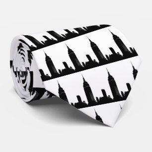 Gravata Pop preto e branco Nova Iorque