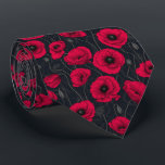 Gravata Poppies vermelhos<br><div class="desc">Flores picantes,  pintadas manualmente no Photoshop,  padrão sem costura.</div>