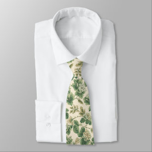 Gravata Porcelana Verde Claro Floral Casamento Pajens do N