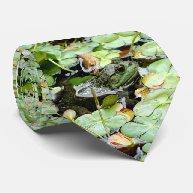 Gravata Pouco laço do sapo verde (Rolled)