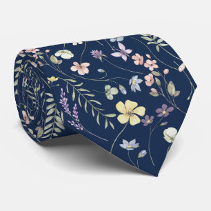 Gravata Prado de flores silvestres pastel elegante azul ma