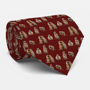 Gravata Prairie Dog Frenzy Tie Double Sided (Borgonha)