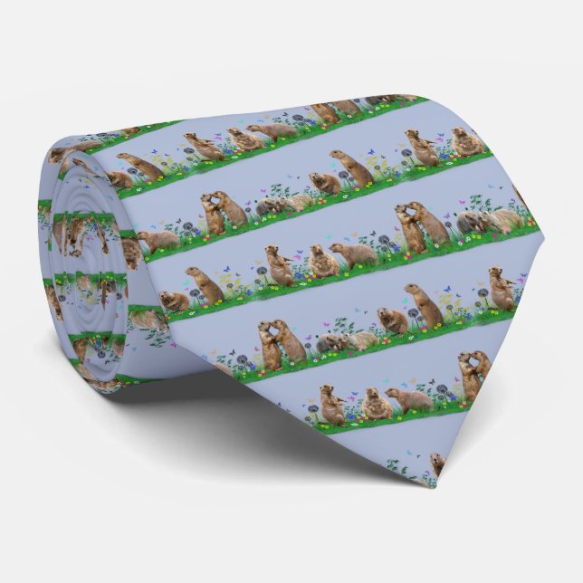 Gravata Prairie Dog Meadow Tie (Azul Claro) (Rolled)