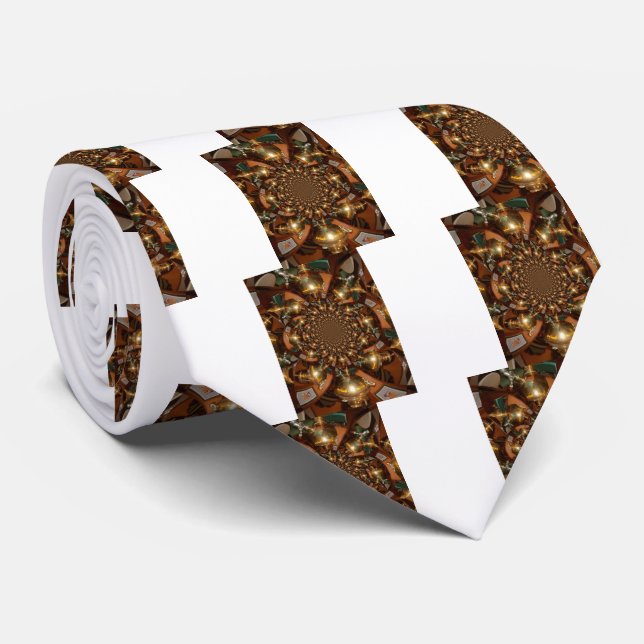 Gravata Prata e Dourado (Rolled)