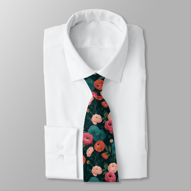 Gravata Presente Clássico de Padrinho Ranunculus (Amarrado)