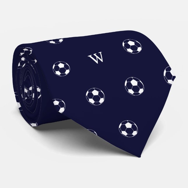 Gravata Presente de Futebol Americano com Monograma Inicia (Rolled)