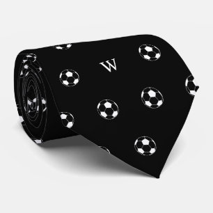 Gravata Presente de Futebol Monograma Inicial Preto