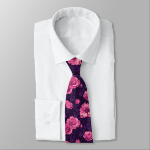 Gravata Presente de Homens Fofos Flor Rosa