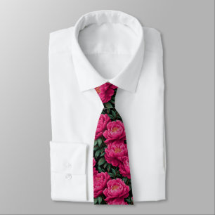 Gravata Presente de Natal Chic para Homens Peonies Floral