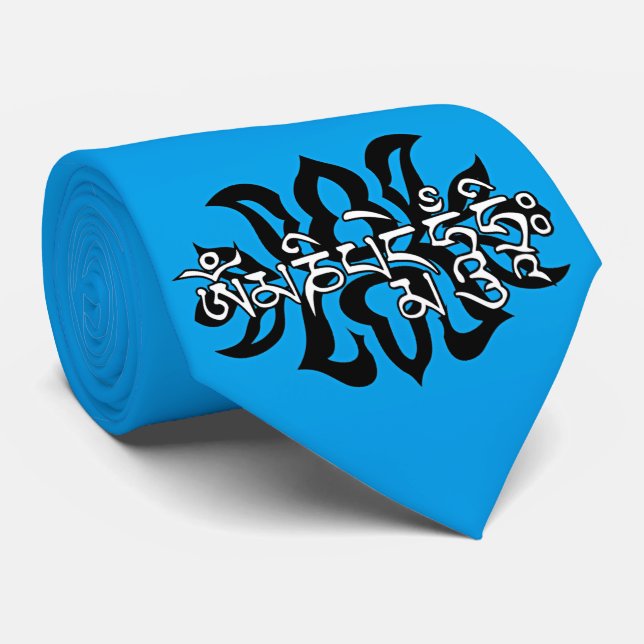 Gravata Presente espiritual tibetano para ele/Mães de Om N (Rolled)