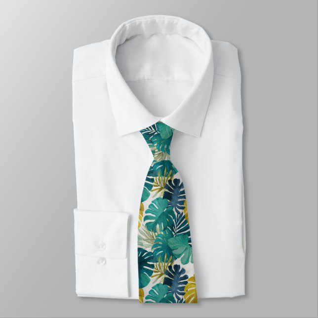 Gravata Presentes Clássicos Para Homens Flor Tropical (Amarrado)