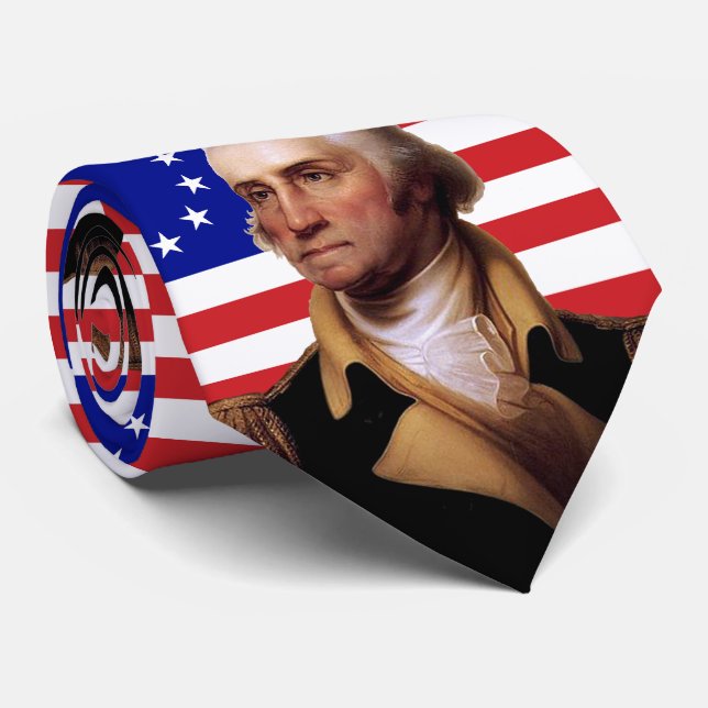 Gravata Presidente George Washington & U.S Flag (Rolled)