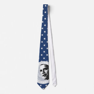 Gravata Presidente Obama com estrelas - laço