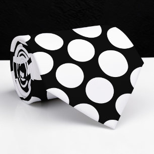 Gravata preta com bolinhas polka personalizada