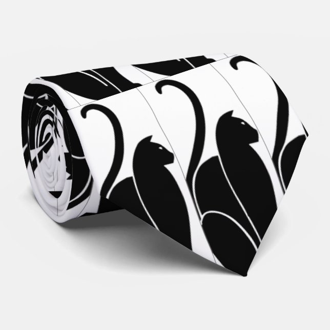 Gravata preta e branca para gato (Rolled)