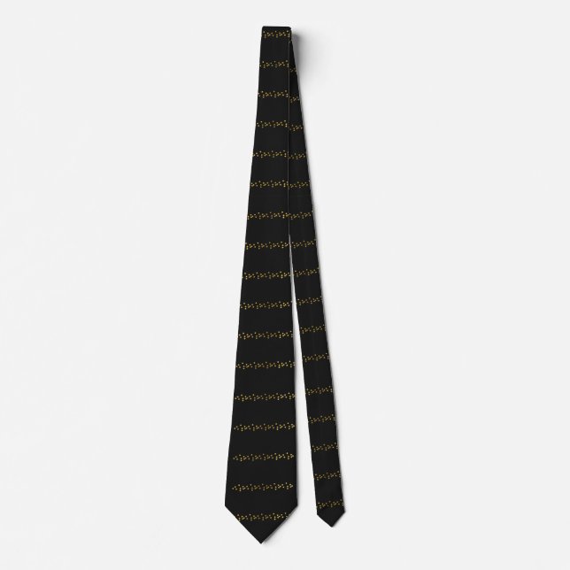 Gravata preta e dourada elegante (Frente)