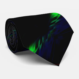 Gravata Preta Moderna com Listras de Tinta Verde e