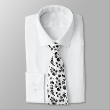 Preto Branco Elegante Folhas de Eucalipto Formal M