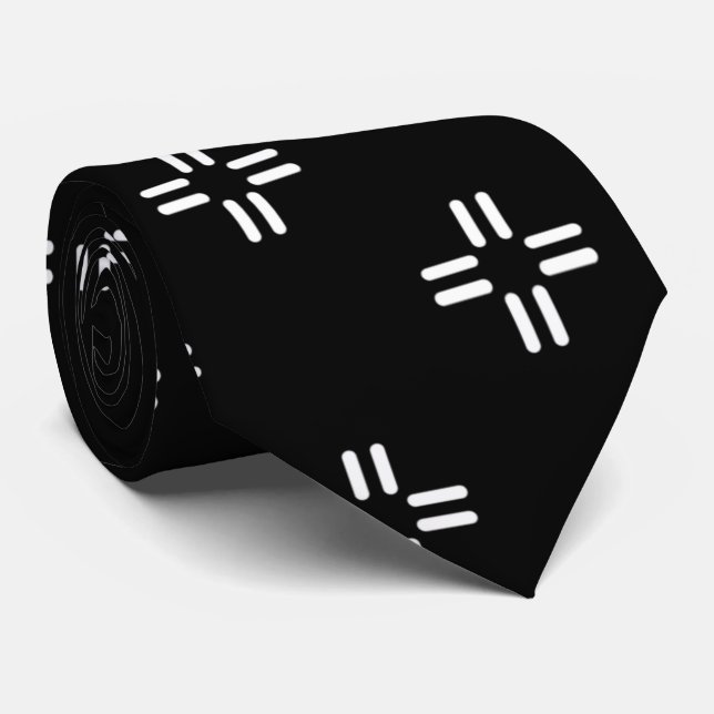 Gravata Preto e Branco (Rolled)