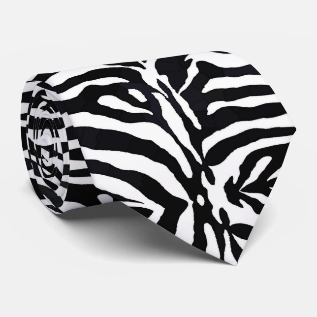 Gravata Preto e Branco Moderno Abstrato  (Rolled)