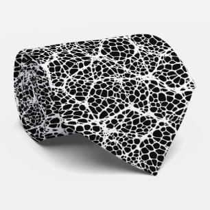 Gravata Preto e branco moderno colar de padrão orgânico
