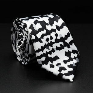 Gravata Preto e Branco Pixelado