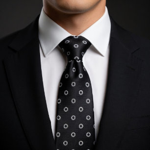 Gravata Preto e Branco Polca Sutil Elegante