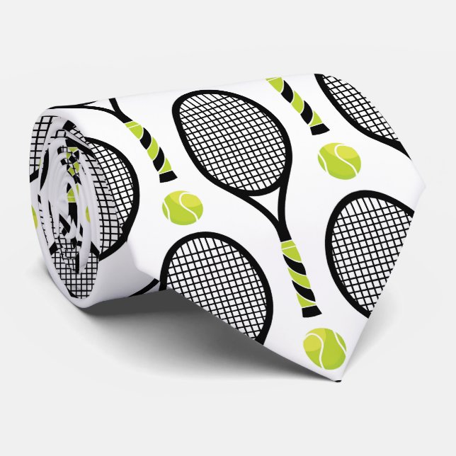 Gravata 🎾 Preto e tênis verde 🎾 branco (Rolled)