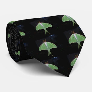 Gravata Preto e Verde Luna Moth Tie